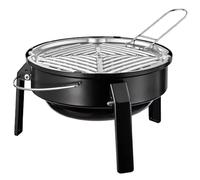 KORPÖN Portable Charcoal Barbecue Black Steel 19 cm + 1 Shoe Bag