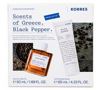 KORRES BLACK PEPPER 50ML EDT + 125ML AFTERSHAVE BALM GIFT SET NEW & BOXED