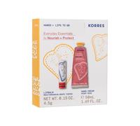 Korres Body-care Hand-careEveryday Essentials Hand and Lip Care Set Peony Rose Peony Rose Hand Cream 50 ml + Mediterranean Grape Lip Balm 4,5 g