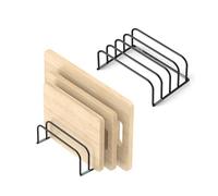 KORRTFID Cutting Board Storage Rack,Multifunctional Black Rustproof Iron Cutting Board Pot Lid Plate Bowl (2PCS 1.0 Inch)