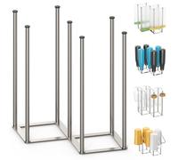 KORRTFID Foldable Bottle Drying Rack, Baby Bottle Drying Rack, Collapsible Cup Draining Holder, Retractable Reusable Storage Bag Dryer with Non-Slip Bottom - Stainless Steels (Silver)