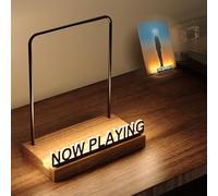 KORRTFID Now Playing Vinyl Record Stand, Illuminated Vinyl Record Stand, Warm White Light with Fingerprint Resistant Acrylic Letters