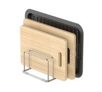 KORRTFID Stainless Steel Cutting Board Rack, 6.1x6x4 inches, Silver, Modern, Non-Slip, Adjustable, 4 Shelves, Kitchen, Cooking, Baking