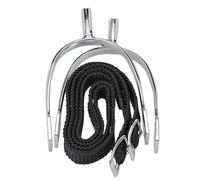 Korsteel Childrens/Kids Pow Never Rust Spurs And Strap / 20mm Silver/Black WB220