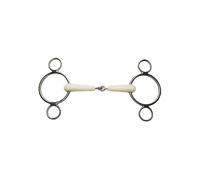Korsteel Flexi Jointed 2 Ring Dutch Gag Bit - Cream - Size: 5.5 inch