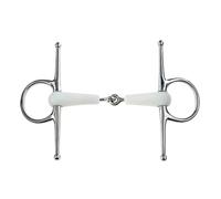 Korsteel Flexi Jointed Full Cheek Snaffle Bit, Ivory, 5"