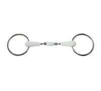 Korsteel Snaffle Bit Flexi Loose Ring Oval Link – Flexible Free Ring – Ivory 5"