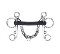 Korsteel Hard Mouth Rubber Mullen Mouth Pelham Bit 5 inch Black