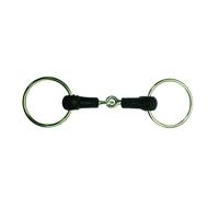 Korsteel Snaffle Bit – Hard Rubber Jointed Loose Ring – 6 inches
