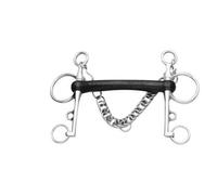Korsteel Hard Rubber Mullen Mouth Pelham Bit Black/silver (5In)