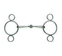 Korsteel Horses Stainless Steel Jointed 2 Ring Dutch Gag Bit Silver (5.5In)