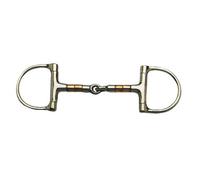Korsteel Stainless Steel Copper & Steel Rollers Jointed Dee Ring Snaffle Bit Silver/copper (5In)