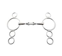 Korsteel Stainless Steel French Link 3 Ring Dutch Gag Bit, 6"
