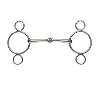 Korsteel Stainless Steel Jointed 2 Ring Dutch Gag Bit, 5.5"