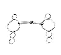 Korsteel Stainless Steel Jointed 3 Ring Dutch Gag Bit, 5.5"