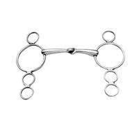 JP Korsteel Stainless Steel Jointed 3 Ring Dutch Gag Bit, 5.5"