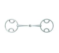 Korsteel Stainless Steel Jointed Beval Loose Ring Snaffle Bit Silver (5In)