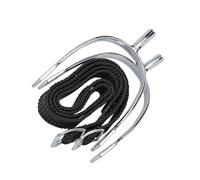 Korsteel Womens/Ladies Pow Never Rust Spurs And Strap20mm Silver/Black WB2203