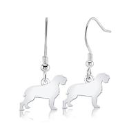Korthals Griffon Silhouette Silver Earrings