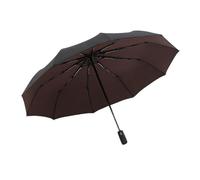 Kortran 1 piece automatic folding umbrella, folding umbrella, wind-resistant men's and women's umbrella, non-slip handle umbrella, compact, black, rain or shine, waterproof travel umbrella,(Brown)