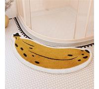 Kortran Creative Banana Floor Mat Curved Foot Mat Bathroom Mat Curved Bathroom Mat Quick Water Absorption Non-slip Water Absorbent Bathroom Floor Mat Curved Shower Mat (Yellow 45x100cm)