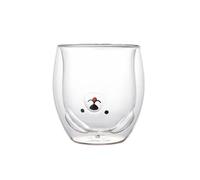 Kortran Double-Layer Insulated Cup, Panda Dog Animal Coffee Cup, Transparent Milk Juice Tea Drinking Cup, drinkware Party Wine Cup, Double-Layer Hollow Cup, high Temperature Resistant(Color:Yellow)