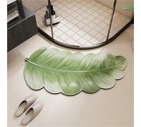 Kortran Premium curved bathroom floor mats non-slip absorbent bathroom floor mats curved shower mats(Green,45x70cm)