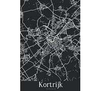 Kortrijk: Journal de Voyage | 120 pages lignées | Cadeau parfait pour les amoureux de voyages | Format 15,2 x 22,9 cm | Carte Noir et Blanc | Kortrijk Belgique