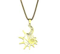 Koru Spiral Pattern Sun Moon Chain Women Men Conch Totem Polynesian Maori Culture Tribal Necklace Gift