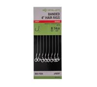 Korum 4" Banded Hair Rigs Barbed Qty 8 (Size 8 14lb)