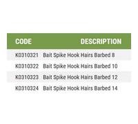 Korum Bait Spike Hook Hairs Barbed Qty 5 (Size 14)