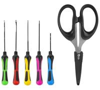 Korum Bait Tool & Scissor Set | Carp Fishing Tool Kit for Hair Rigging | Includes Full Range of Titanium Baiting Tools and Scissors | Code K0310397