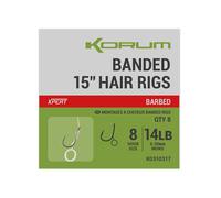 Korum Banded Hair Rigs Barbed 15 inch - Size 12 12lb