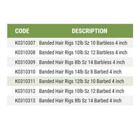 Korum 4" Banded Hair Rigs Barbed Qty 8 (Size 12 10lb)