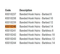 Korum Xpert Banded Hook Hairs Barbed Size 12 Qty 5 (k0310239)