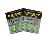 Korum 4in Hair Rigs with Quickstops Size 14 - KRHQS14