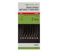 Korum Braid Spiked Method 4" Hair Rigs x8 | Barbed Size 8 15lb | K0310431