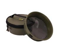 Korum EVA Solid Groundbait Bowl and Riddle | Coarse Fishing Mixing Bowl | Solid Moulded Outer | Rounded Corners for Easy Bait Mixing | Zipped Lid with Soft Carry Handle | H11cm x W26cm | Code K0290138