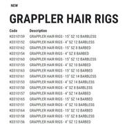 Korm Grappler Hair Rigs Qty 8 (15, 10 Barbed)