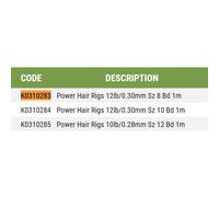 Korum Power Hair Rigs Tied Hook 1 M 0.300 Mm