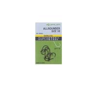 Korum Fishing Hooks Super Steel Allrounder – Barbed – Size 6 – Pack of 10 – Black