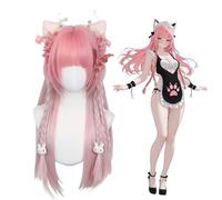 KORURACLUB Anime Wig Pink Wigs for Cosplay Wig Gradient wigs Lolita Party wig Halloween Cosplay Props(No accessories included)(SakuraHime)