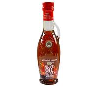 KORVEL Olive Oil - Greek Extra Virgin Olive Oil 250 ml with Chili - Greece - Koroneiki Olives - Cold-Pressed - Gourmet Olive Oil