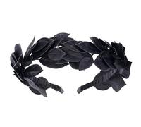 KorViSHOW Black Greek Laurel Crown - Handmade Dark Leaf Headband Renaissance Hair Accessories for King Men Women Medieval Renfaire Halloween Cosplay Toga Costume Photo Prop