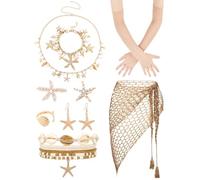 KorViSHOW Mermaid Costume for Women, Summer Accessories Set, Boho, White