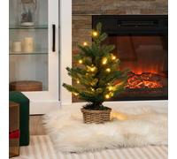 KORVIXA 1.5FT Mini Pre-lit Christmas Tree Tabletop in Green | Size: 100 cm x 100 cm KORVIXA Green 100 cm x 100 cm