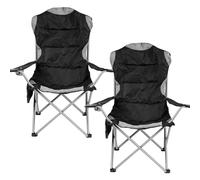 KORVIXA 2x Folding Camping Deluxe Chair in Black KORVIXA Black