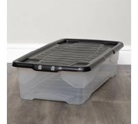 KORVIXA 4 x 42L Clear Under Bed Storage Box in Black | Size: 1000mm KORVIXA Black 1000mm