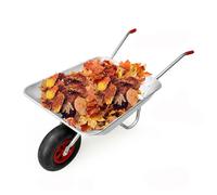 KORVIXA 65L Galvanised Metal Wheelbarrow in Silver | Size: 100g KORVIXA Silver 100g