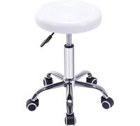 KORVIXA Adjustable Swivel Beauty Salon Stool Lift Round Chair in White | Size: 40 cm x 50 cm KORVIXA White 40 cm x 50 cm